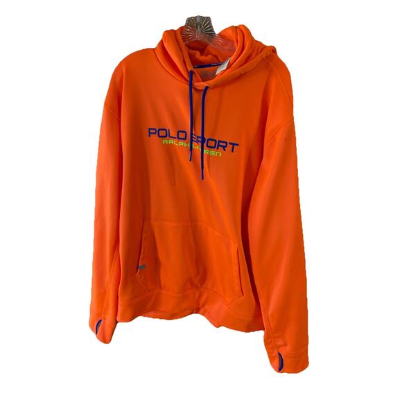 Polo Sport Ralph Lauren Hoodie Men’s Sz XXL New Orange Performance P67 Read - Picture 1 of 10